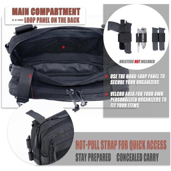 Men's Tactical Chest Rig Bag Concealed Carry Pack Molle Pouch - Picture 4 of 7